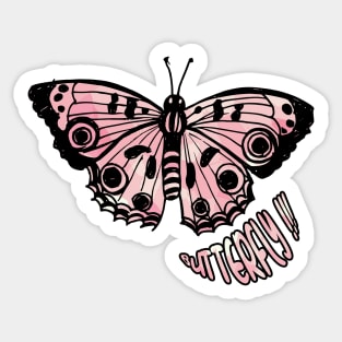 pink BUTTERFLY LOVER gift with cool pink wings Sticker